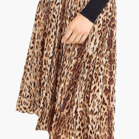 J. Crew Pleated Leopard Midi Animal Skirt 00 - Picture 1 of 9